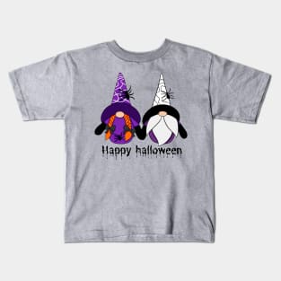 Happy Halloween! Cute Halloween Gnomes Spiders Autumn Vibes Halloween Thanksgiving Kids T-Shirt